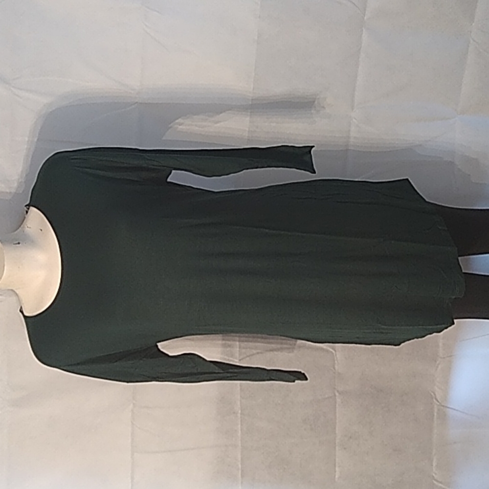 Azules women's ling sleeve dark green tunic top size small